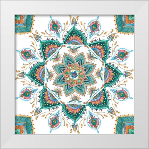 Mandala Zen I White Modern Wood Framed Art Print by Wang, Melissa