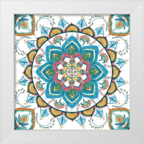 Mandala Zen III White Modern Wood Framed Art Print by Wang, Melissa