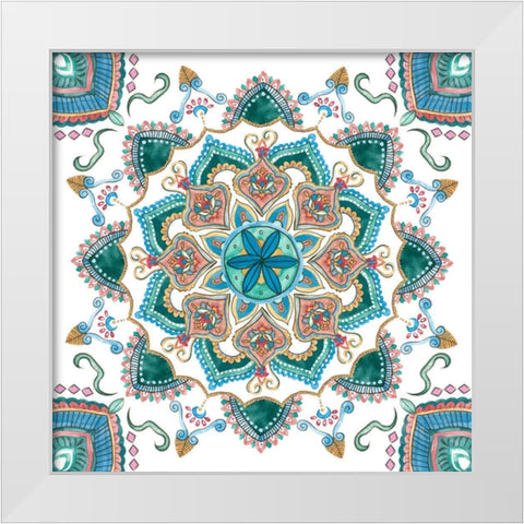 Mandala Zen IV White Modern Wood Framed Art Print by Wang, Melissa