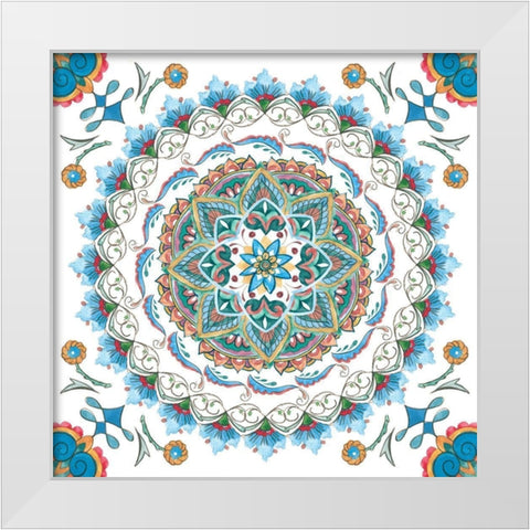 Mandala Zen V White Modern Wood Framed Art Print by Wang, Melissa