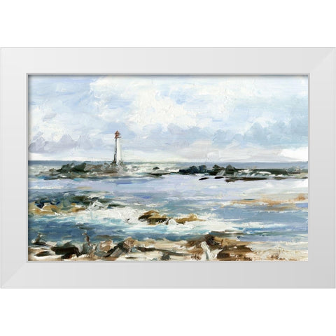 Rocky Shore Coastline I White Modern Wood Framed Art Print by Harper, Ethan
