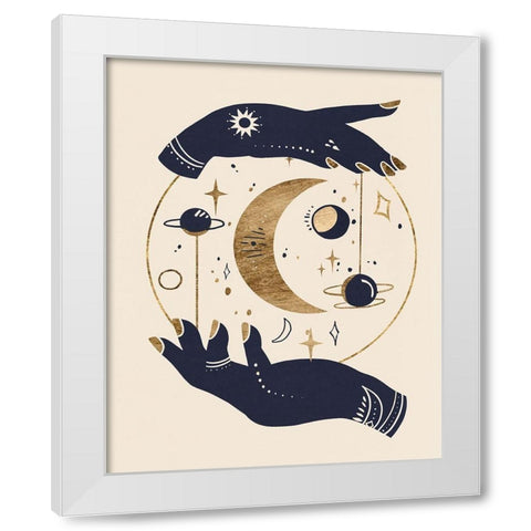 Moon Hands I White Modern Wood Framed Art Print by Warren, Annie