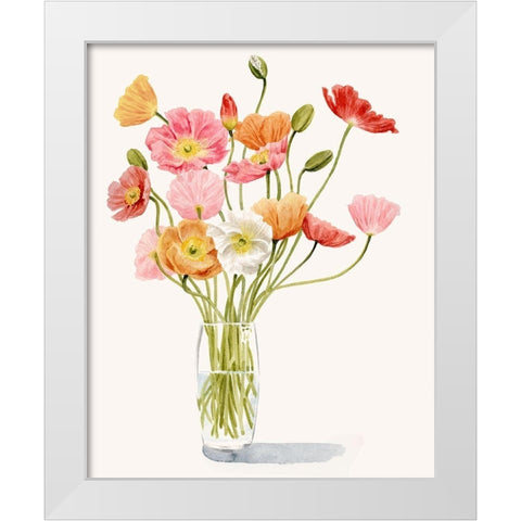 Wiry Poppies I White Modern Wood Framed Art Print by Popp, Grace