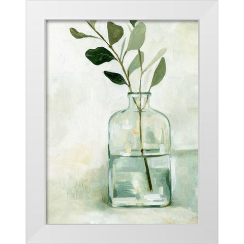 Eucalyptus Branch Still Life I White Modern Wood Framed Art Print by Caroline, Emma