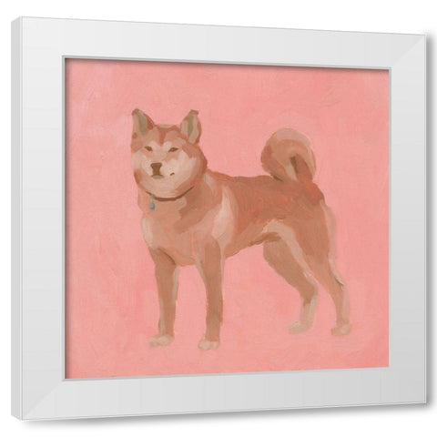 Shiba Inu II White Modern Wood Framed Art Print by Green, Jacob