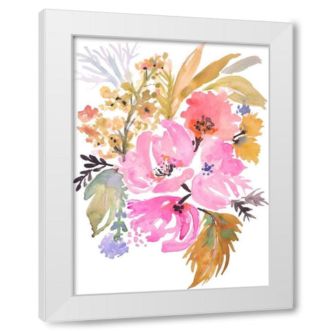 Flower Posy IV White Modern Wood Framed Art Print by Fields, Karen