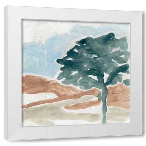 Landscape Cameo II White Modern Wood Framed Art Print by Vess, June Erica