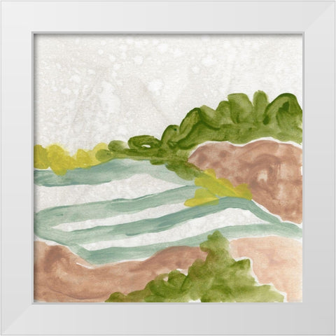 Landscape Cameo VIII White Modern Wood Framed Art Print by Vess, June Erica