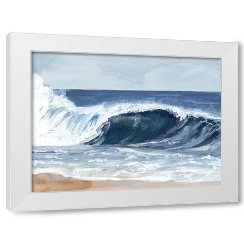 Surf Spray II White Modern Wood Framed Art Print by Barnes, Victoria