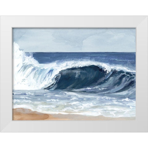 Surf Spray II White Modern Wood Framed Art Print by Barnes, Victoria