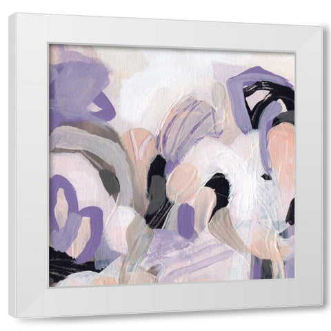 Lilac Scramble I White Modern Wood Framed Art Print by Vess, June Erica