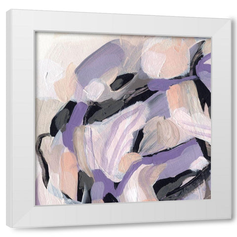 Lilac Scramble III White Modern Wood Framed Art Print by Vess, June Erica