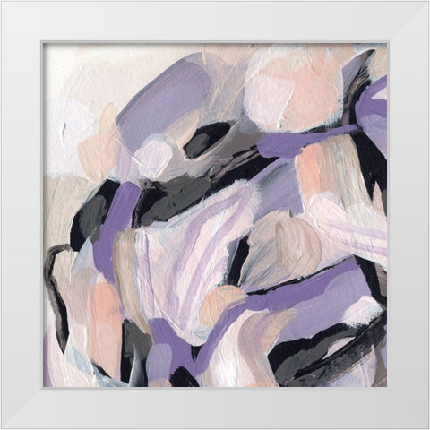 Lilac Scramble III White Modern Wood Framed Art Print by Vess, June Erica