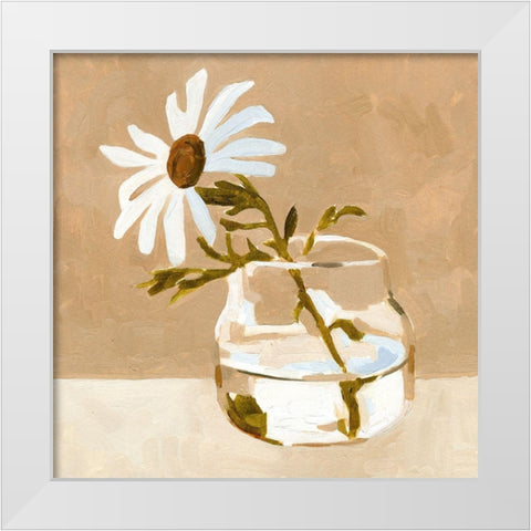 Solitary Daisy I White Modern Wood Framed Art Print by Caroline, Emma
