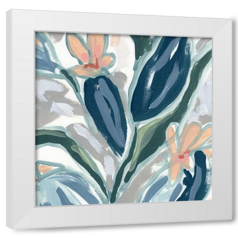 Expressive Garden II White Modern Wood Framed Art Print by Vess, June Erica