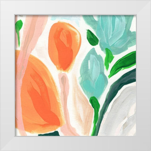 Primal Flora I White Modern Wood Framed Art Print by Vess, June Erica