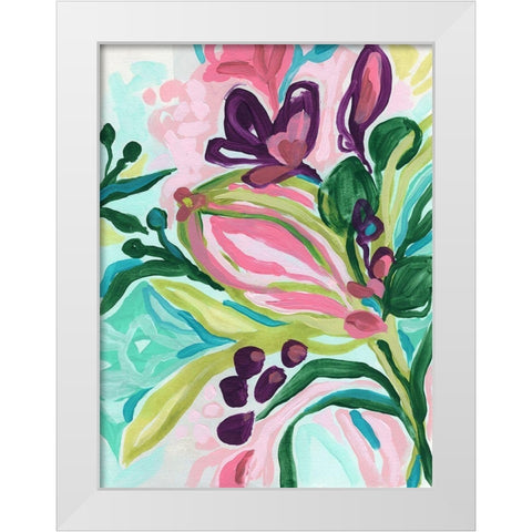 Tropic Expression I White Modern Wood Framed Art Print by Vess, June Erica