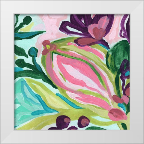 Tropic Expression III White Modern Wood Framed Art Print by Vess, June Erica