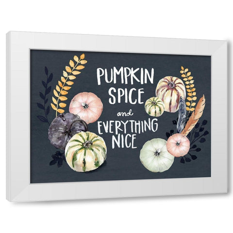 Harvest Blue Pumpkin I White Modern Wood Framed Art Print by Parker, Jennifer Paxton