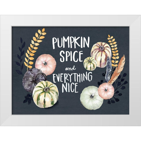 Harvest Blue Pumpkin I White Modern Wood Framed Art Print by Parker, Jennifer Paxton