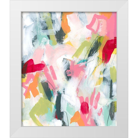 Moniker II White Modern Wood Framed Art Print by Vess, June Erica