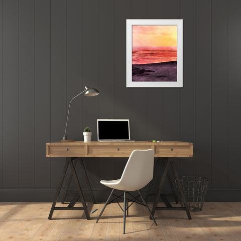 Beachland I White Modern Wood Framed Art Print by Saunders, Alonzo