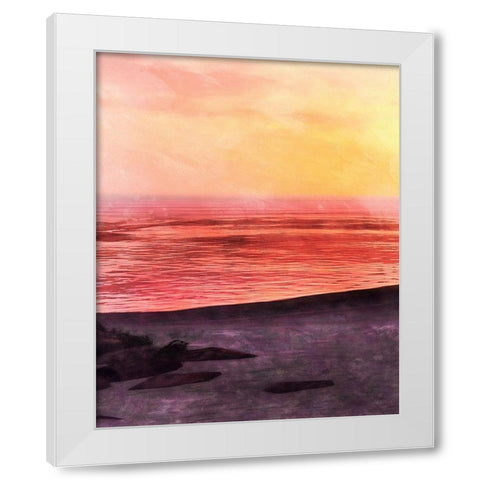 Beachland I White Modern Wood Framed Art Print by Saunders, Alonzo