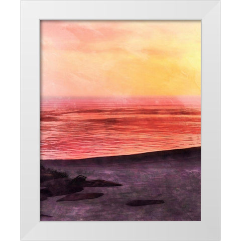 Beachland I White Modern Wood Framed Art Print by Saunders, Alonzo