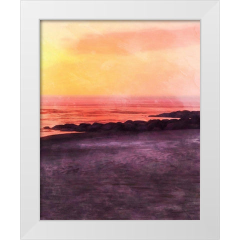 Beachland II White Modern Wood Framed Art Print by Saunders, Alonzo