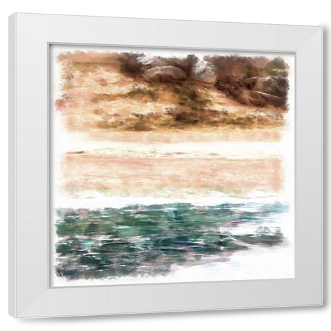 Beachside II White Modern Wood Framed Art Print by Saunders, Alonzo