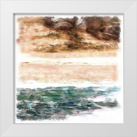 Beachside II White Modern Wood Framed Art Print by Saunders, Alonzo