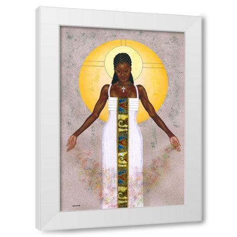 Her Peace White Modern Wood Framed Art Print by Saunders, Alonzo