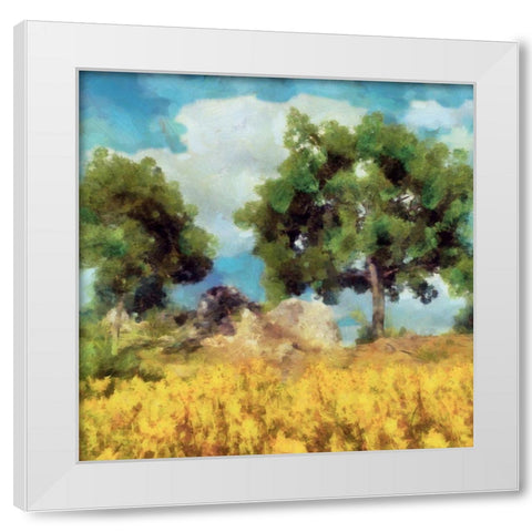 Mellow Yellow Landscape I White Modern Wood Framed Art Print by Saunders, Alonzo