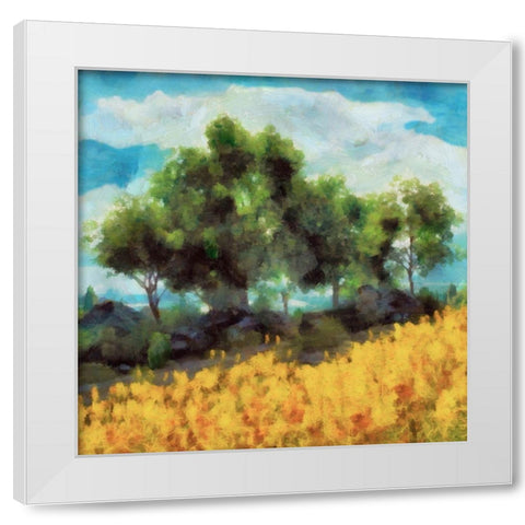Mellow Yellow Landscape II White Modern Wood Framed Art Print by Saunders, Alonzo