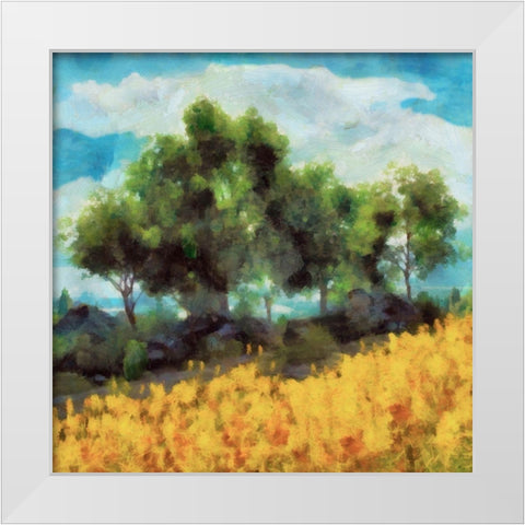 Mellow Yellow Landscape II White Modern Wood Framed Art Print by Saunders, Alonzo