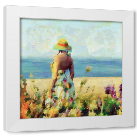 Morning Meadow Stroll I White Modern Wood Framed Art Print by Saunders, Alonzo