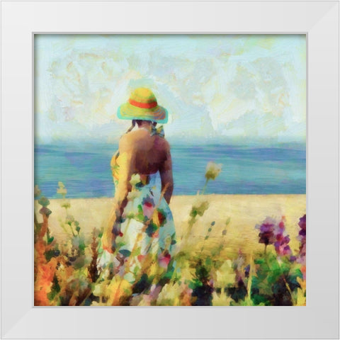 Morning Meadow Stroll I White Modern Wood Framed Art Print by Saunders, Alonzo