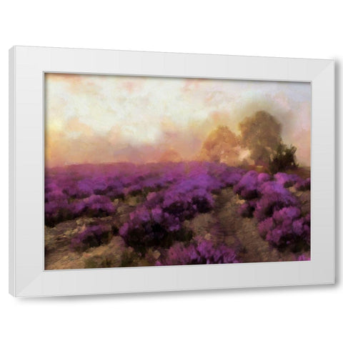 Purple Countryside I White Modern Wood Framed Art Print by Saunders, Alonzo