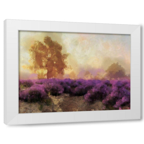 Purple Countryside II White Modern Wood Framed Art Print by Saunders, Alonzo