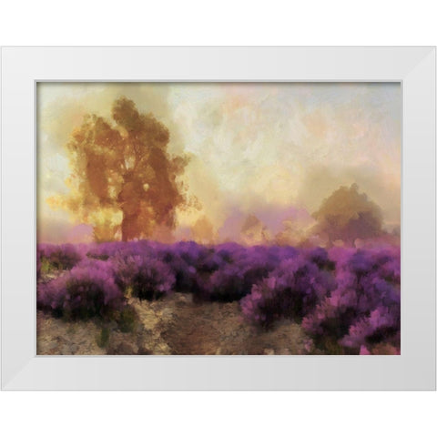Purple Countryside II White Modern Wood Framed Art Print by Saunders, Alonzo