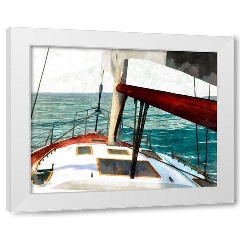 Sailing the Seas II White Modern Wood Framed Art Print by Saunders, Alonzo