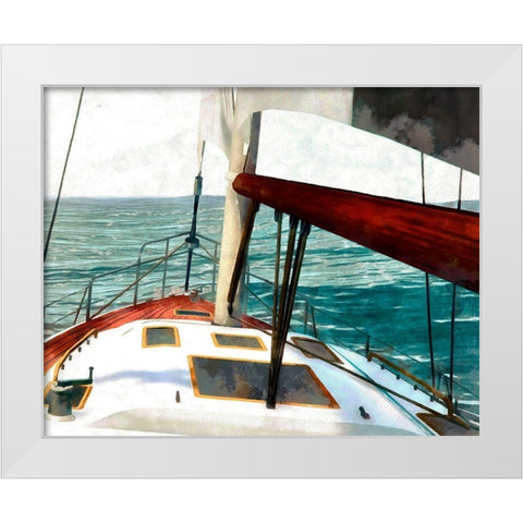 Sailing the Seas II White Modern Wood Framed Art Print by Saunders, Alonzo