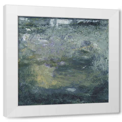 Encaustic Tile in Blue IV White Modern Wood Framed Art Print by Gordon, Sharon