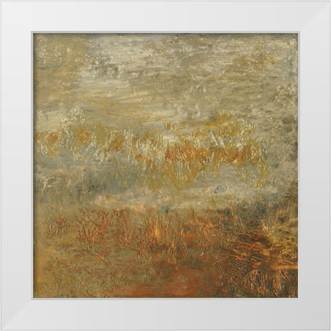 Encaustic Tile in Orange III White Modern Wood Framed Art Print by Gordon, Sharon