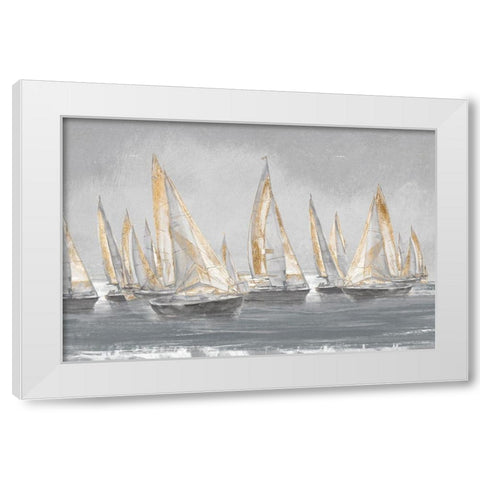 Sailing Horizon White Modern Wood Framed Art Print by Studio W