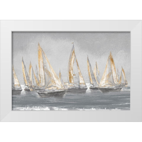Sailing Horizon White Modern Wood Framed Art Print by Studio W