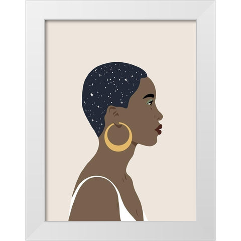 Heavenly Hair IV White Modern Wood Framed Art Print by Warren, Annie