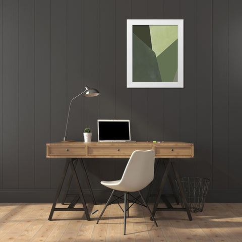 Sage Prism II White Modern Wood Framed Art Print by Green, Jacob
