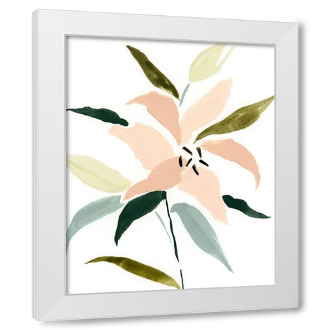 Lily Abstracted I White Modern Wood Framed Art Print by Barnes, Victoria