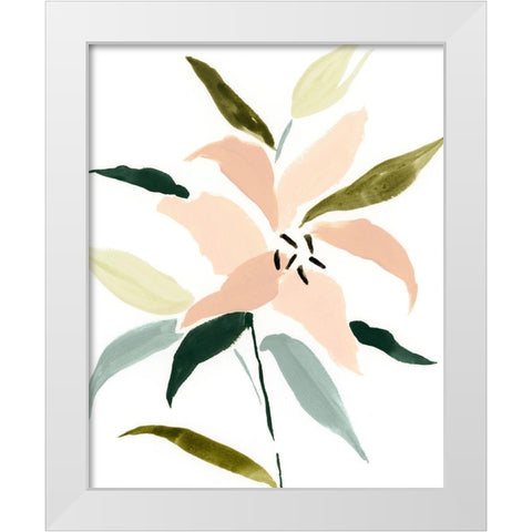 Lily Abstracted I White Modern Wood Framed Art Print by Barnes, Victoria